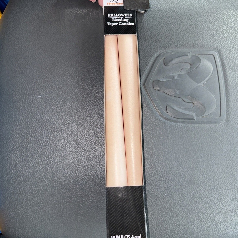 Halloween 10" L/ 25.4 Spooky Bleeding Taper Candles, Two Pk